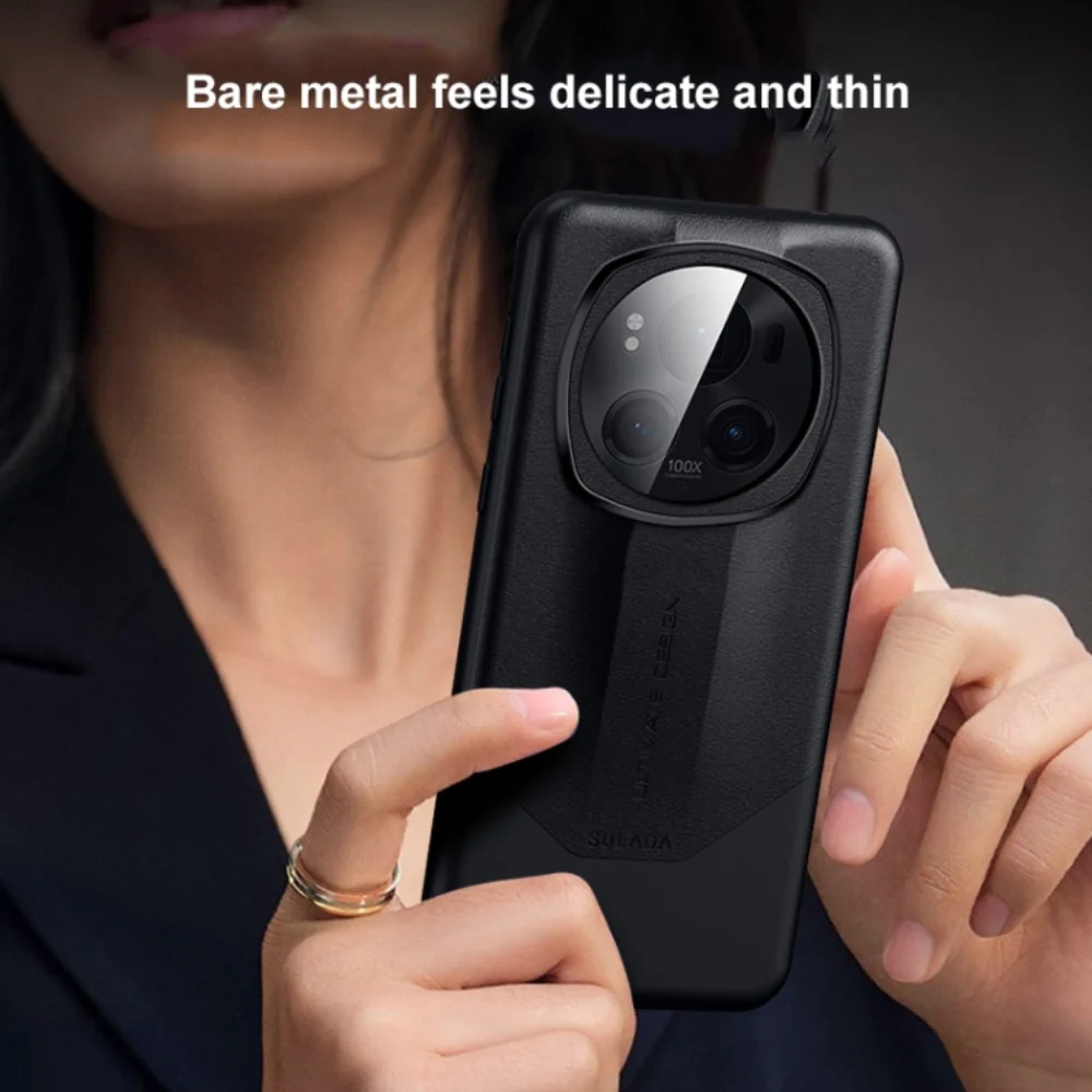 Honor Magic6/Pro - Splicing Plain Leather PC Shockproof Phone Case - Image 12