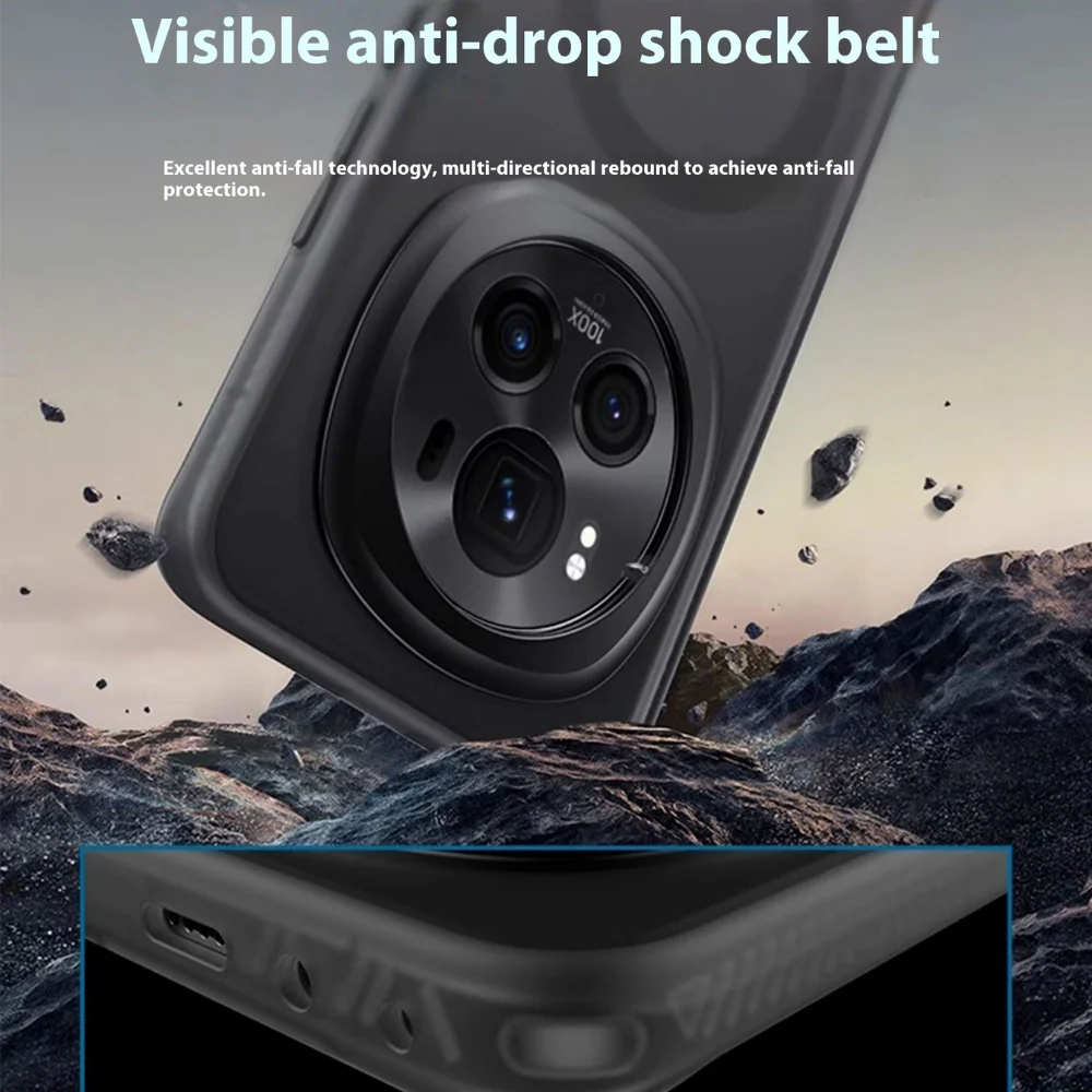 Honor Magic7/Pro - Frosted Magnetic Minimalist Full Coverage Shockproof Case - Image 5
