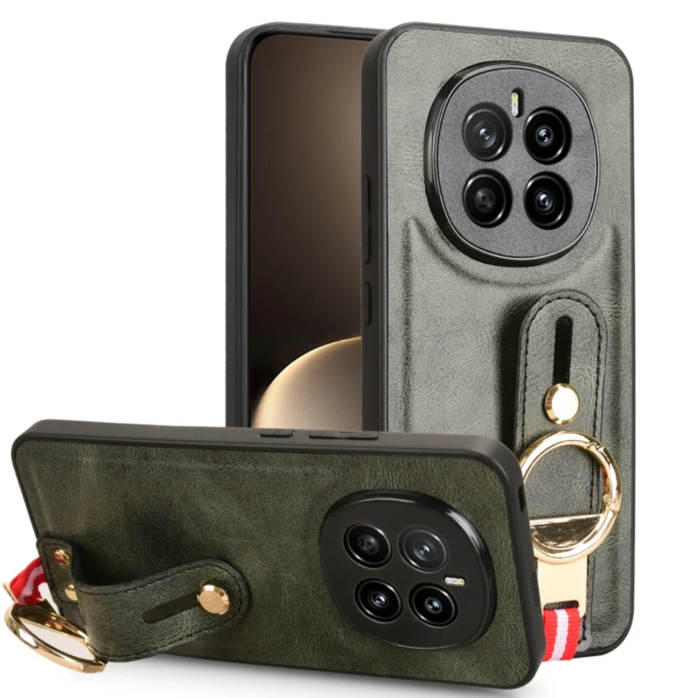 Honor Magic7/Pro - Wristband Leather Back Phone Case - Image 4