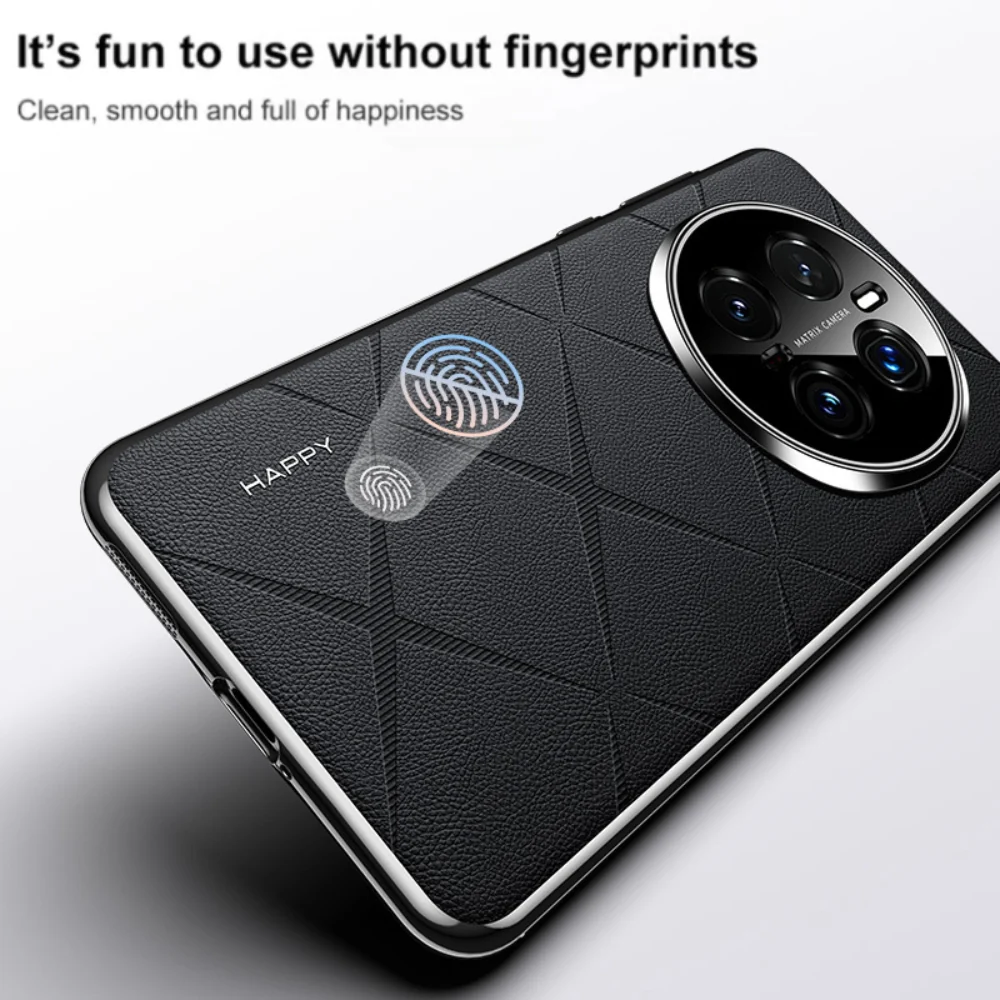Honor X60/Pro - Plain Leather PC Phone Case - Image 9