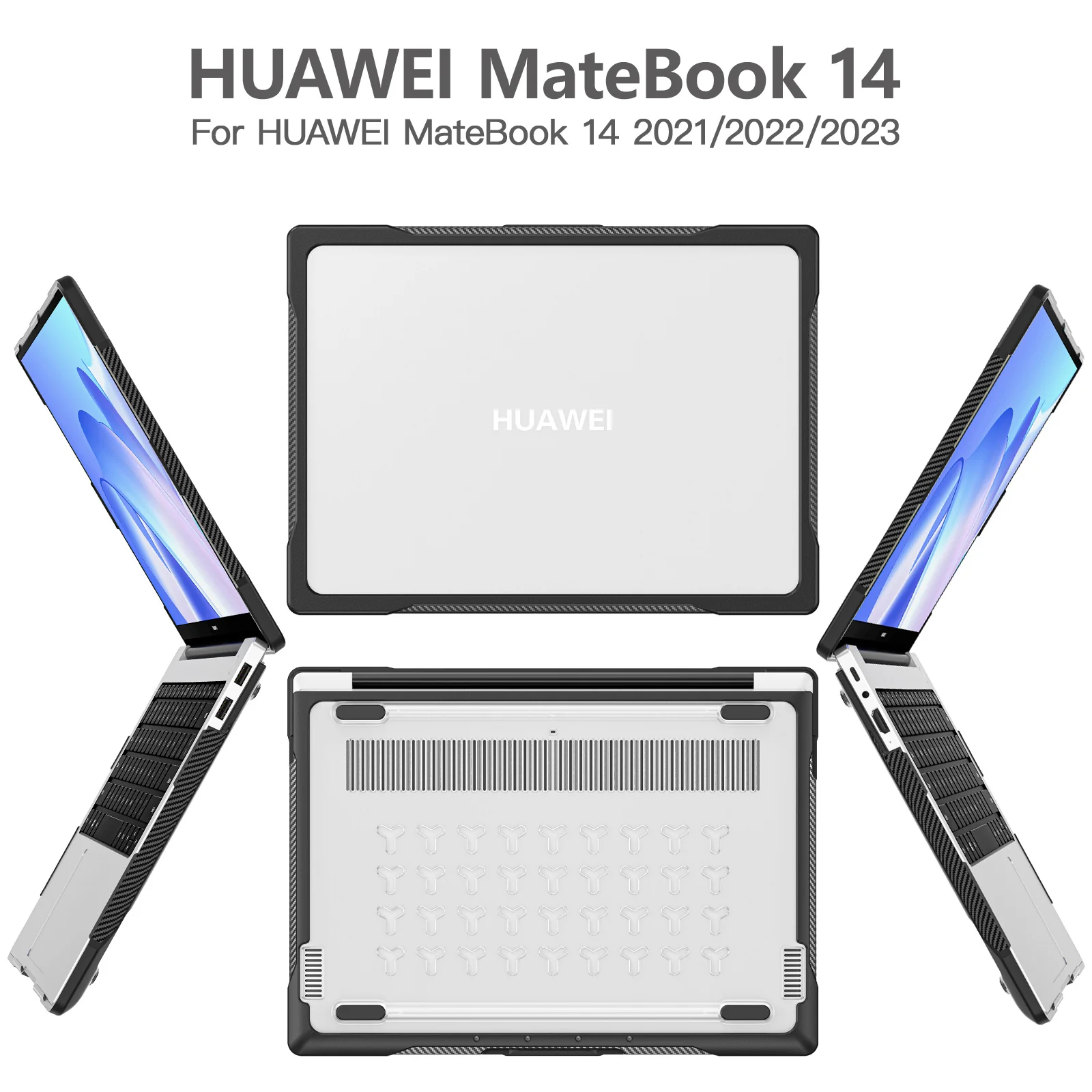 HUAWEI MateBook 14 inch 2021/2022/2023 - Matte Shockproof Heavy Duty Tough Case Cover - Image 11