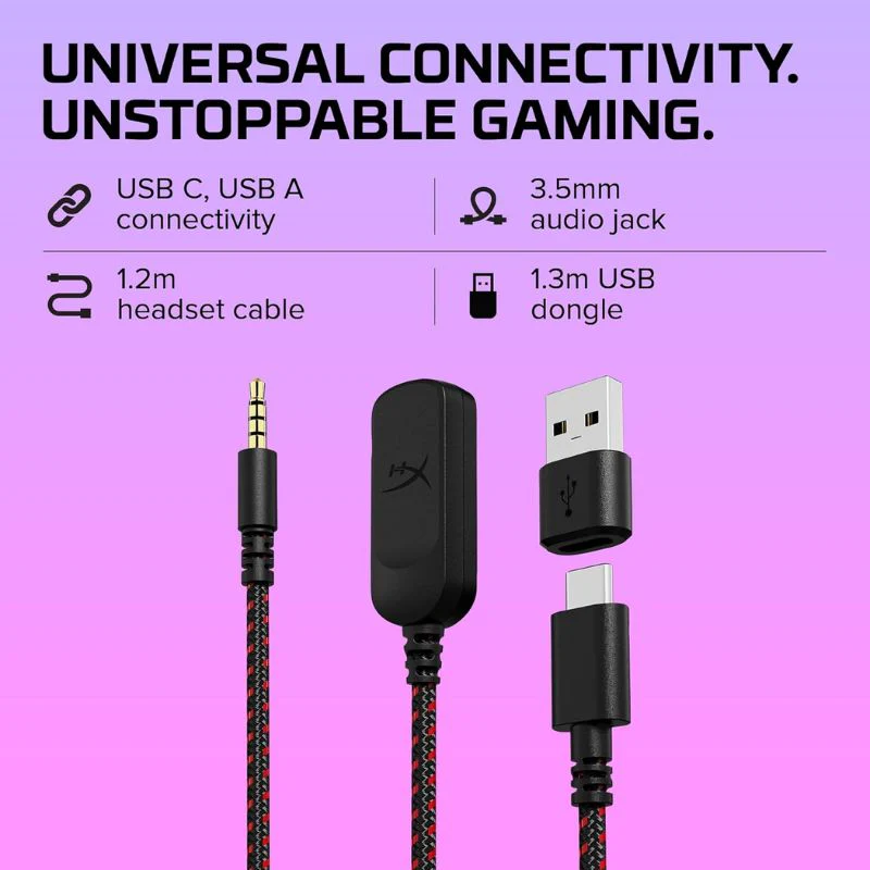 HyperX Cloud II – Wired Gaming Headset for PC, PS5 / PS4. Includes 7.1 Virtual Surround Sound and USB Audio Control Box - Image 2
