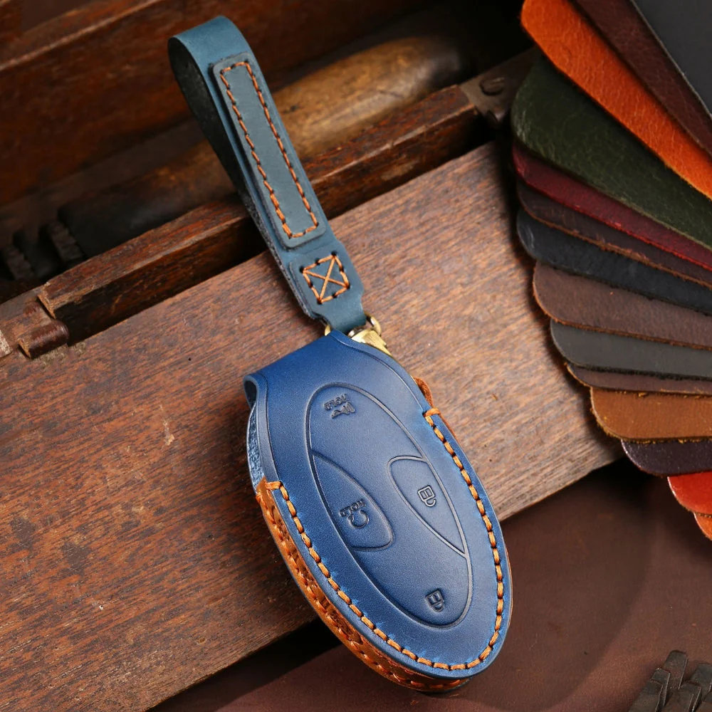 Hyundai Handcrafted Genuine Leather Car Key Fob Protective Case Cover For Ionic 6, Kona EV, Grandeur GN7 - Image 12