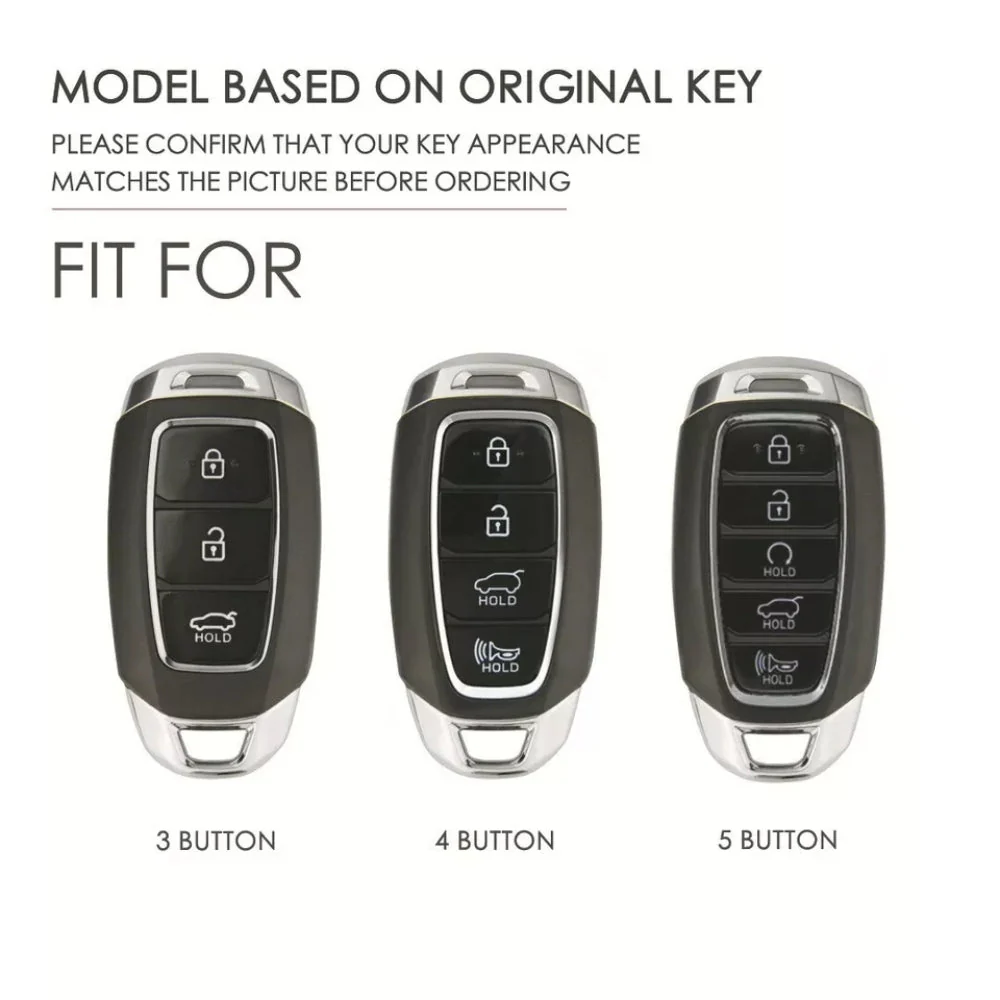 Hyundai Handcrafted Genuine Leather Car Key Fob Protective Case Cover For Santa Fe, Tucson, Palisade, Kona, Santa Fe, Azera - Image 11