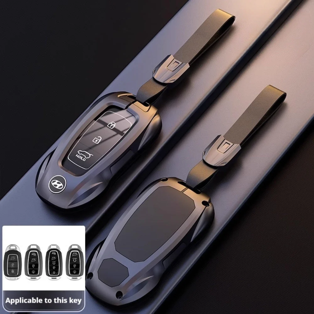 Hyundai Stylish Metal Car Key Fob Protective Case Cover For Tucson, Sport, Elantra, Santa Fe, ix35, ix25 - Image 2