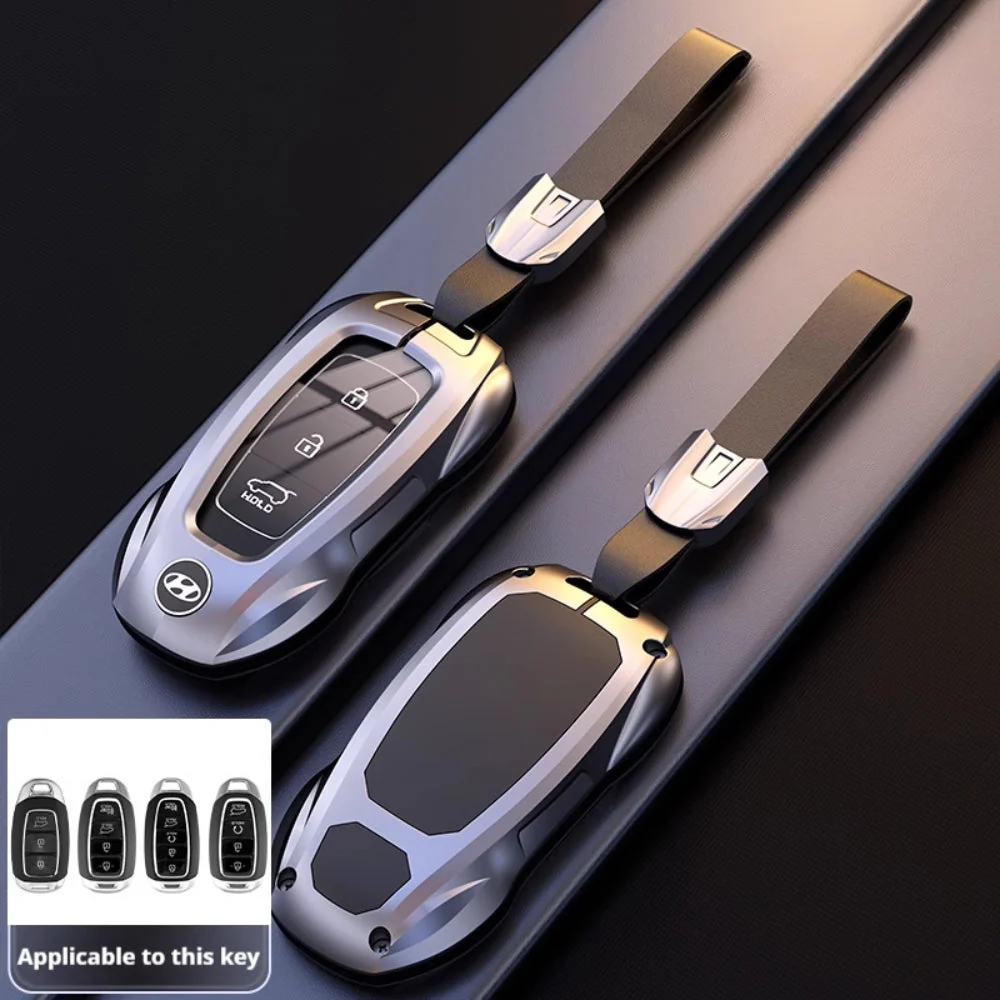 Hyundai Stylish Metal Car Key Fob Protective Case Cover For Tucson, Sport, Elantra, Santa Fe, ix35, ix25 - Image 3