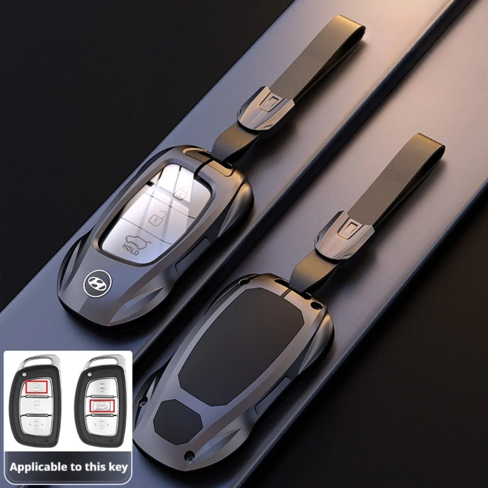 Hyundai Stylish Metal Car Key Fob Protective Case Cover For Tucson, Sport, Elantra, Santa Fe, ix35, ix25 - Image 4