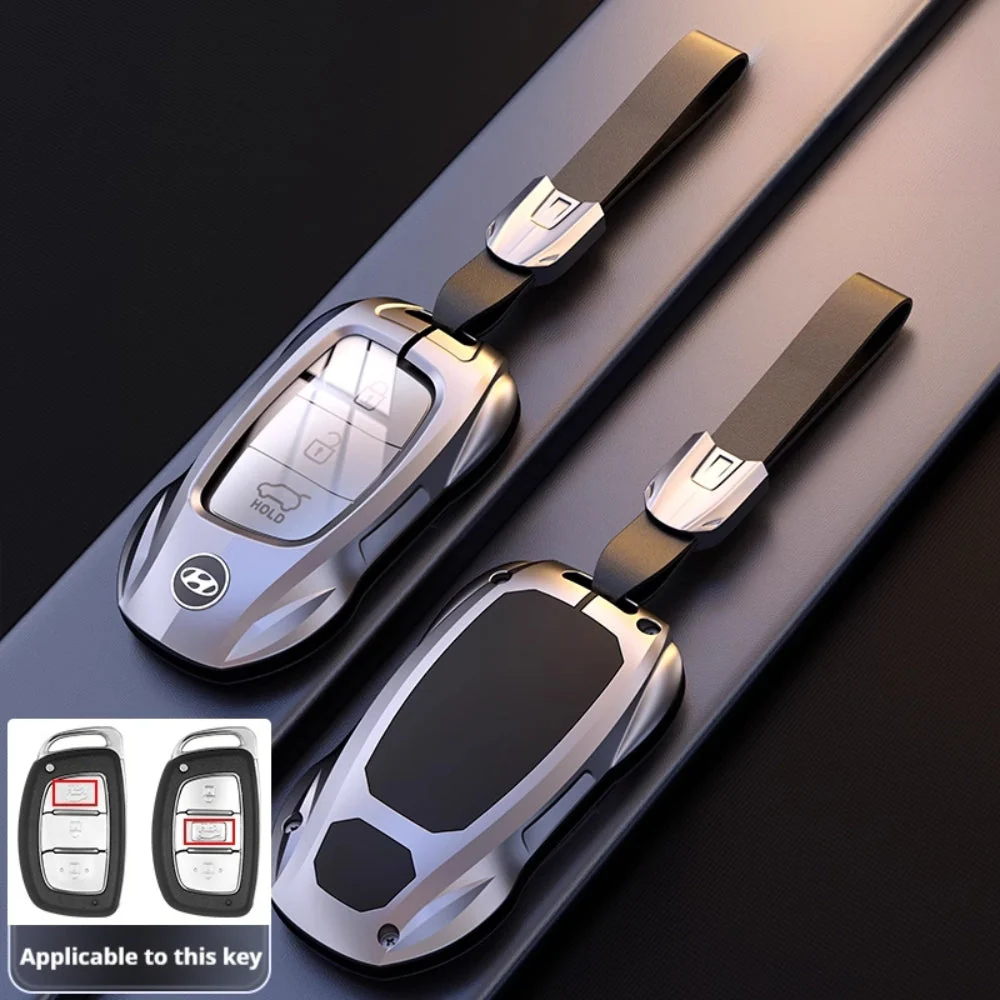 Hyundai Stylish Metal Car Key Fob Protective Case Cover For Tucson, Sport, Elantra, Santa Fe, ix35, ix25 - Image 5