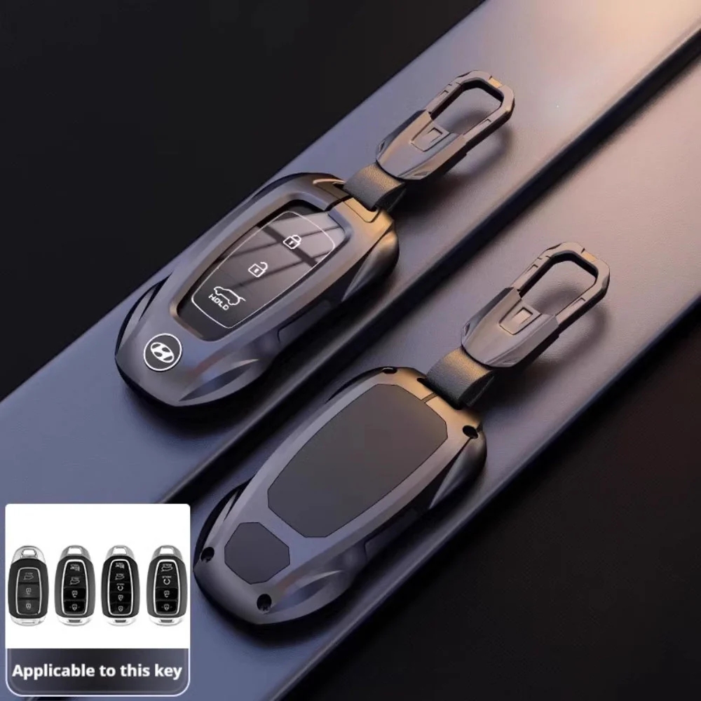 Hyundai Stylish Metal Car Key Fob Protective Case Cover For Tucson, Sport, Elantra, Santa Fe, ix35, ix25 - Image 6