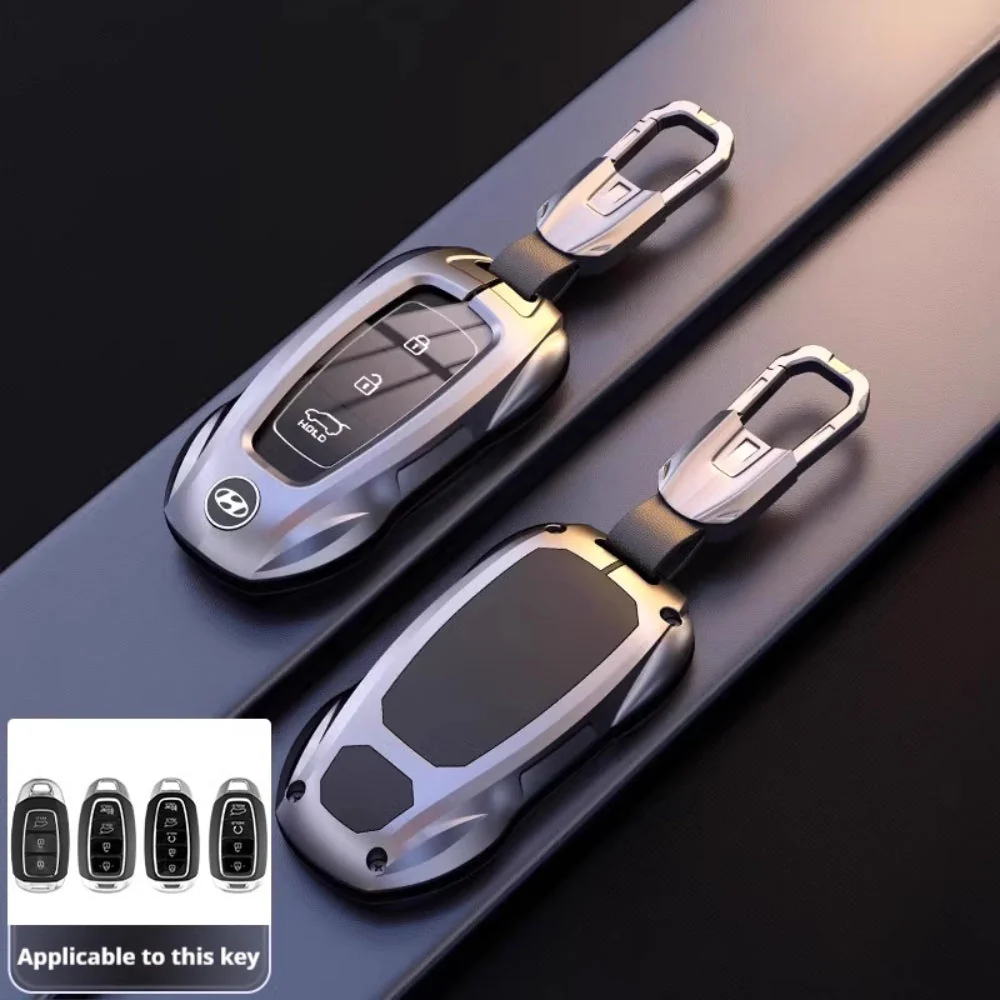 Hyundai Stylish Metal Car Key Fob Protective Case Cover For Tucson, Sport, Elantra, Santa Fe, ix35, ix25 - Image 7