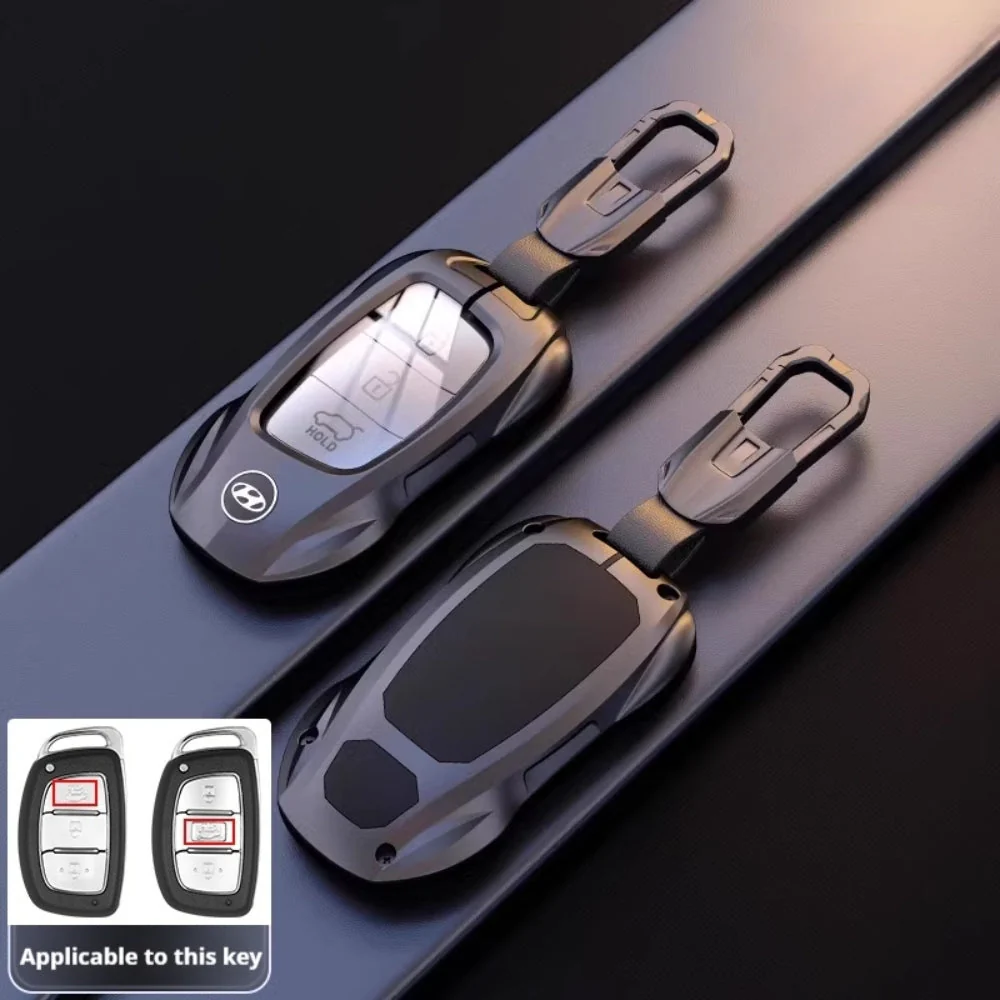 Hyundai Stylish Metal Car Key Fob Protective Case Cover For Tucson, Sport, Elantra, Santa Fe, ix35, ix25 - Image 8
