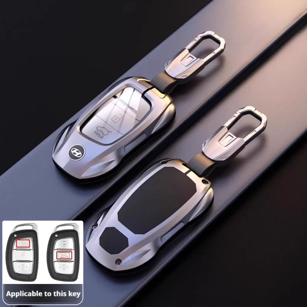 Hyundai Stylish Metal Car Key Fob Protective Case Cover For Tucson, Sport, Elantra, Santa Fe, ix35, ix25 - Image 9