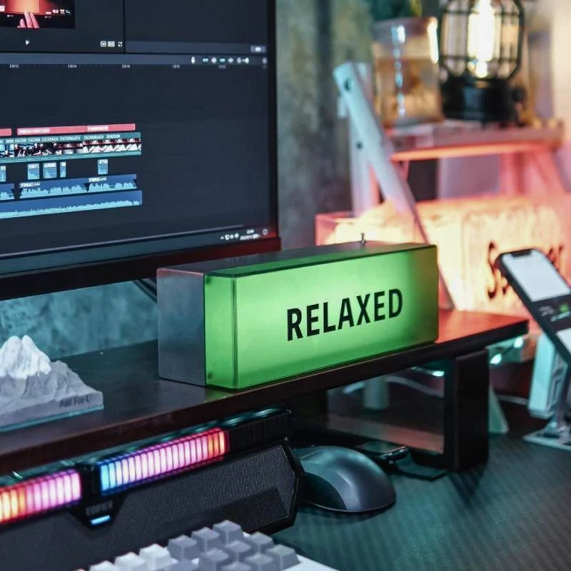Industrial Vintage Design Style LED Ambient Light Gaming Desk Accessory, Aluminum Alloy Body, Rechargeable - Image 7