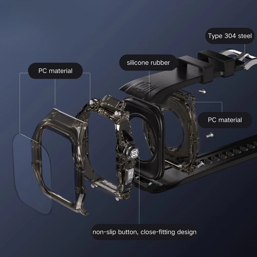 [IP68 Waterproof] Apple Watch Series 4/5/6/SE/7/8/9 41mm 44mm 45mmm - All-in-One Diving & Rainproof Waterproof Watch Band With Shell & Film - Image 8