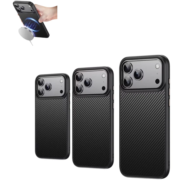 iPhone 17/Air/Pro/Pro Max Kevlar Carbon Fiber Texture Shockproof Heavy Duty Case with Hidden MagSafe Magnetic - Image 21