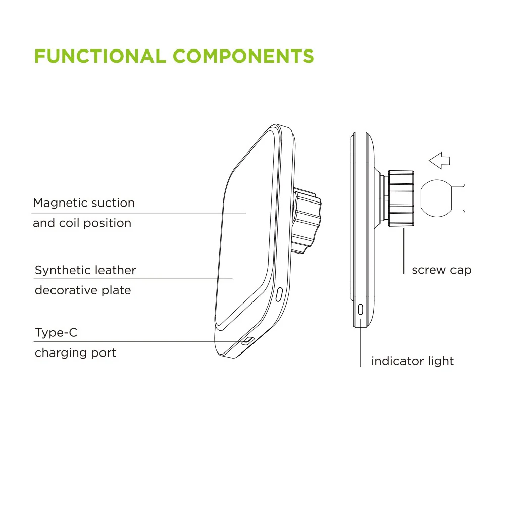 iQuick iMG1 Magnetic Pad Air-vent Car Mount 15W - Image 11