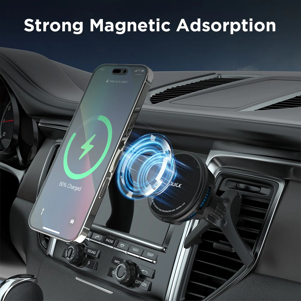 iQuick Magnetic Car Mount Charger with Cooling Semiconductor Radiator IC9 COOLGEAR 15W (IQUICK-C9) - Image 10