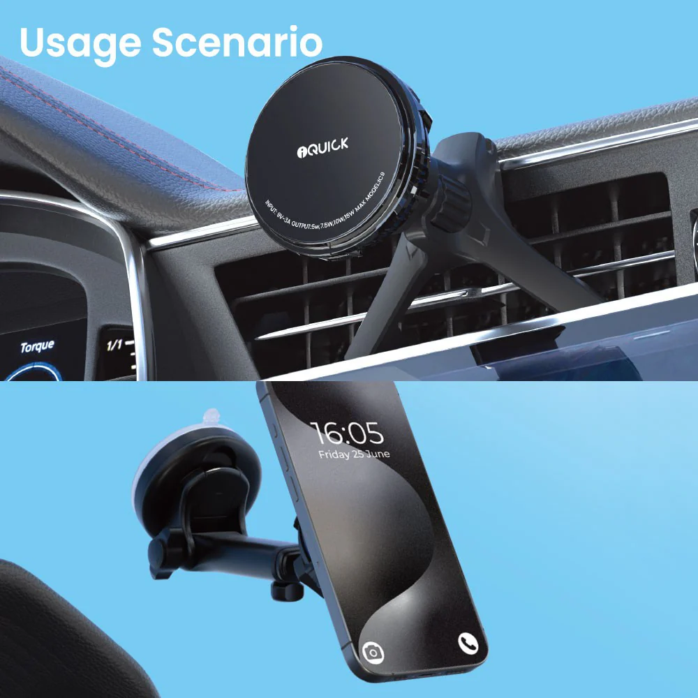 iQuick Magnetic Car Mount Charger with Cooling Semiconductor Radiator IC9 COOLGEAR 15W (IQUICK-C9) - Image 12