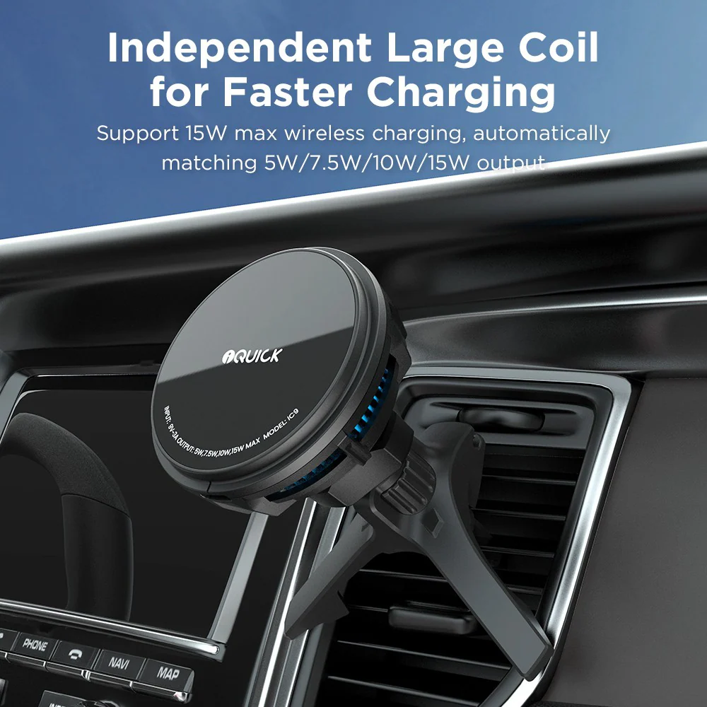iQuick Magnetic Car Mount Charger with Cooling Semiconductor Radiator IC9 COOLGEAR 15W (IQUICK-C9) - Image 9