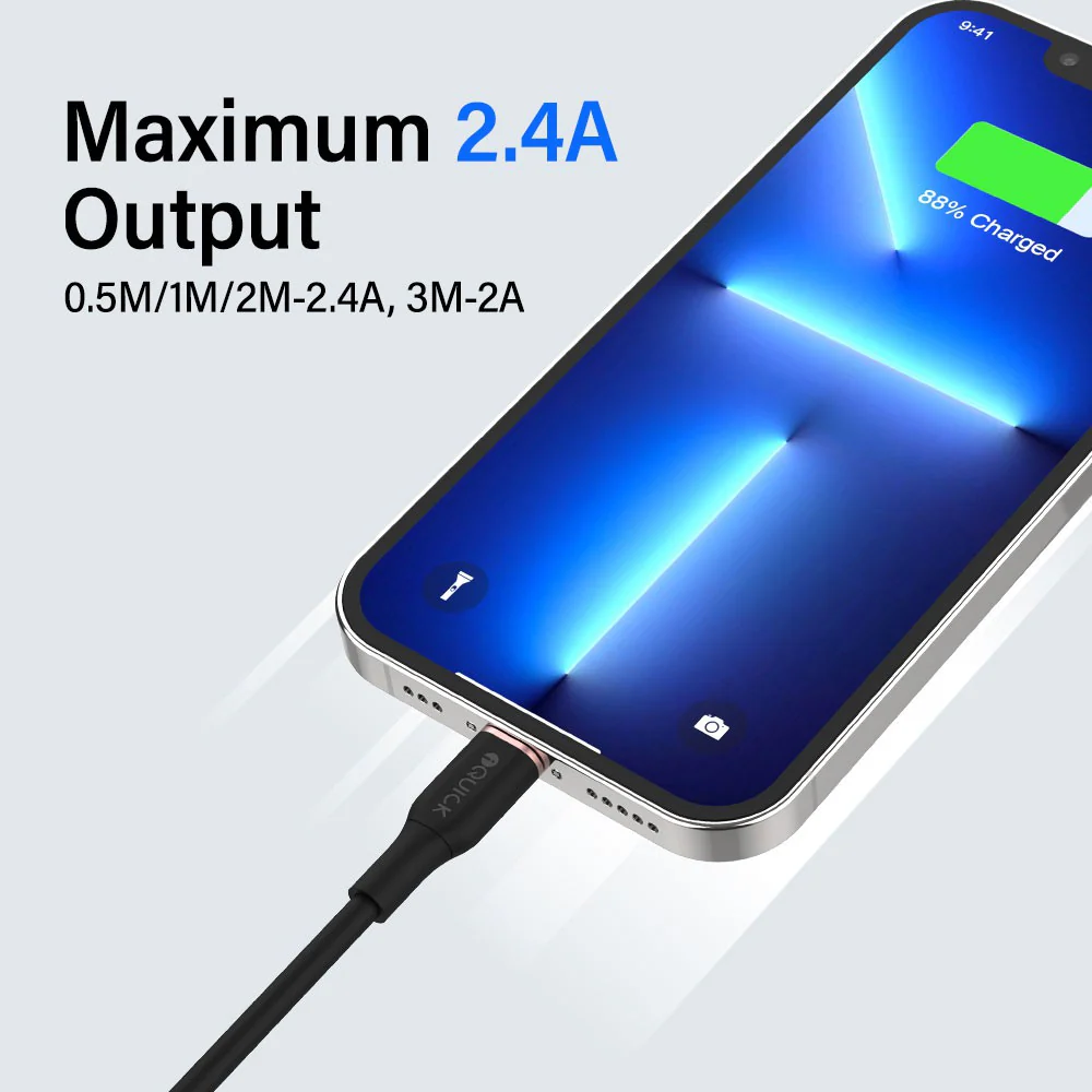 iQuick PowerWire 1 Series TPE Charging Data Cable USB to iP 3m - Image 4