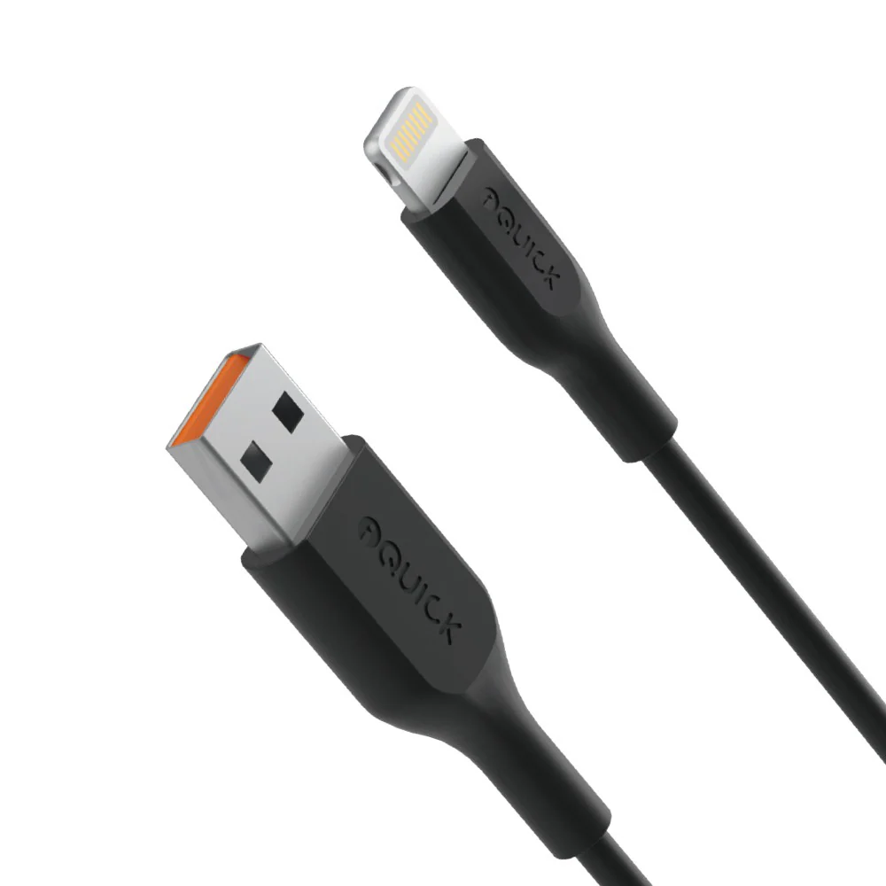 iQuick PVC USB-A to Lightning Fast Charging Cable 1M - Image 2