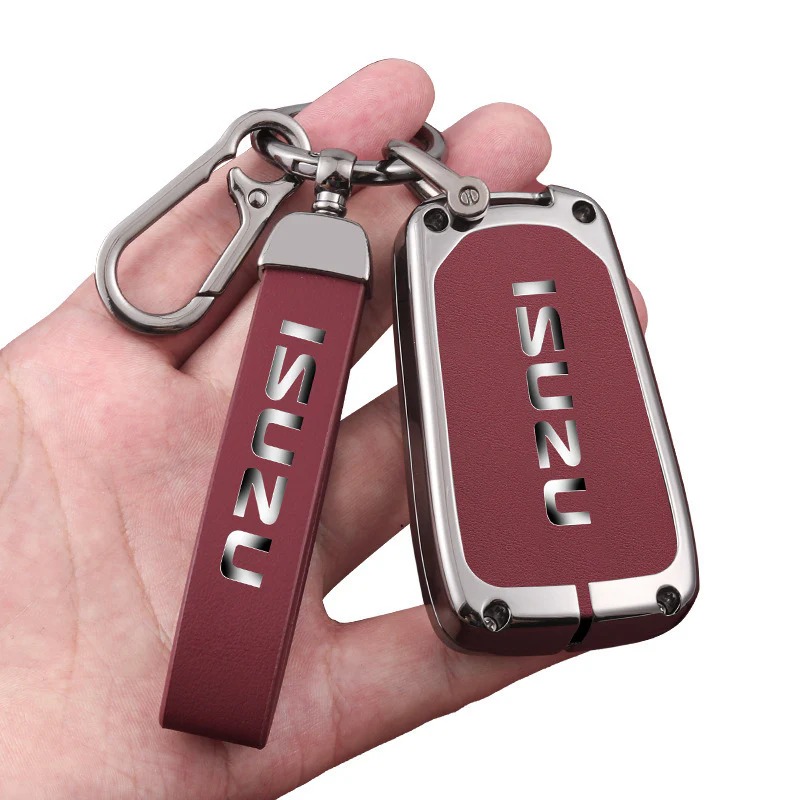 Isuzu Zinc Alloy PU Leather Car Key Fob Case Cover For D-MAX, MUX - Image 12
