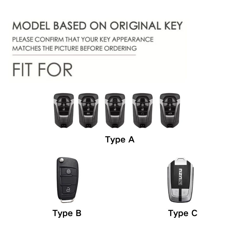 Isuzu Zinc Alloy PU Leather Car Key Fob Case Cover For D-MAX, MUX - Image 2
