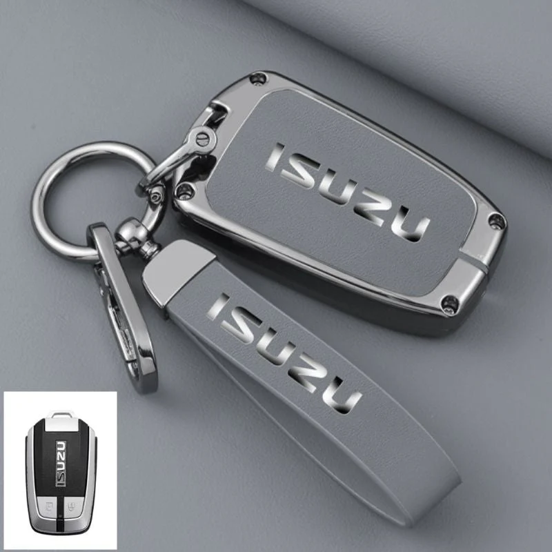 Isuzu Zinc Alloy PU Leather Car Key Fob Case Cover For D-MAX, MUX - Image 5