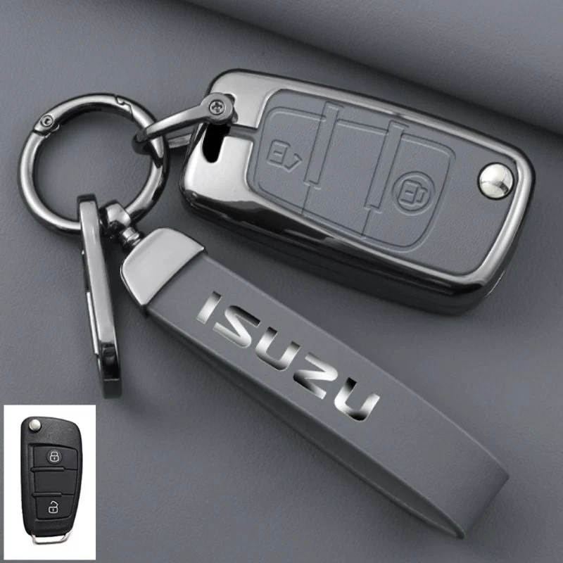 Isuzu Zinc Alloy PU Leather Car Key Fob Case Cover For D-MAX, MUX - Image 6