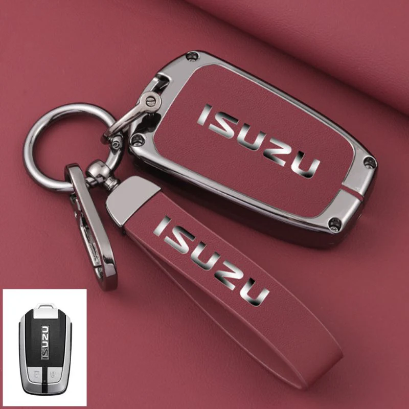 Isuzu Zinc Alloy PU Leather Car Key Fob Case Cover For D-MAX, MUX - Image 7