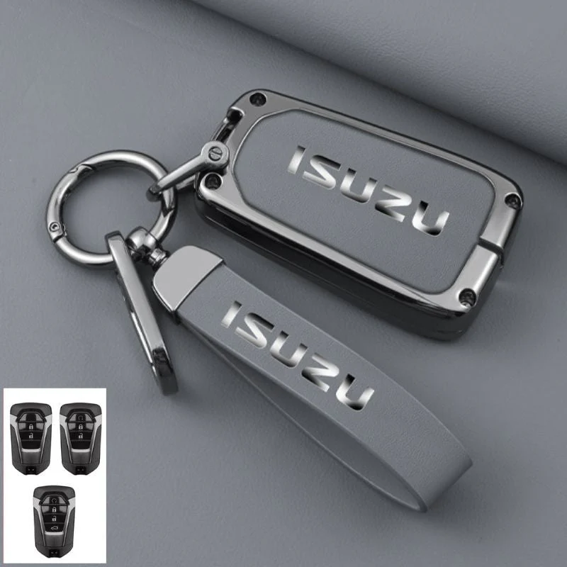 Isuzu Zinc Alloy PU Leather Car Key Fob Case Cover For D-MAX, MUX - Image 8