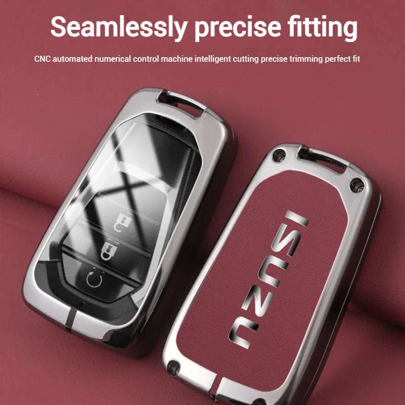 Isuzu Zinc Alloy PU Leather Car Key Fob Case Cover For D-MAX, MUX - Image 9