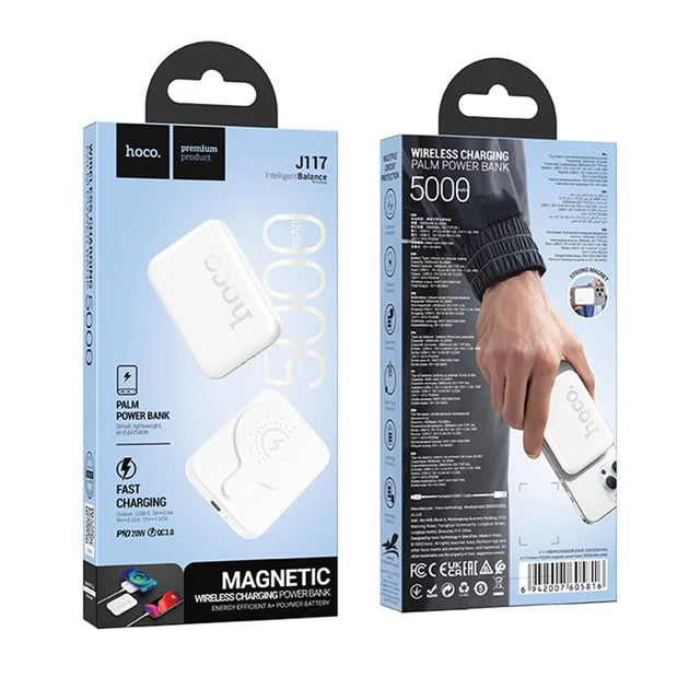 [J117][5000mAh][MagSafe Compatible] HOCO Mini Wireless Magnetic & PD 20W Fast Charging Power Bank