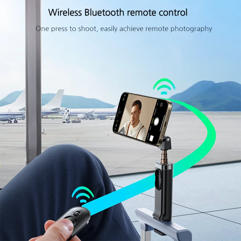 JOYROOM 3-in-1 Mini Portable Magnetic Travel Phone Stand with Wireless Bluetooth Remote - Image 3