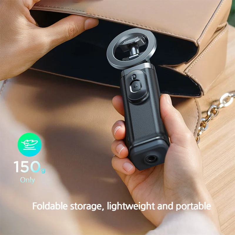 JOYROOM 3-in-1 Mini Portable Magnetic Travel Phone Stand with Wireless Bluetooth Remote - Image 5