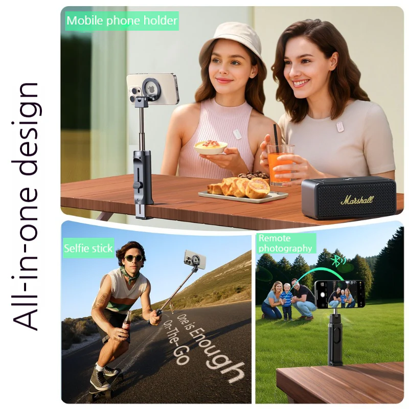 JOYROOM 3-in-1 Mini Portable Magnetic Travel Phone Stand with Wireless Bluetooth Remote - Image 6