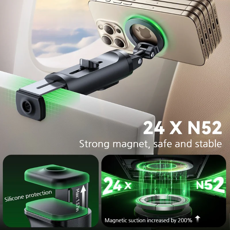 JOYROOM 3-in-1 Mini Portable Magnetic Travel Phone Stand with Wireless Bluetooth Remote - Image 7