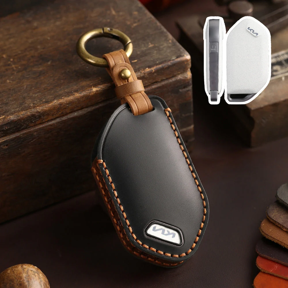 Kia Handcrafted Genuine Leather Car Key Protective Fob Cover Case For Carnival, Ev9, Picanto, Gt Line - Image 12