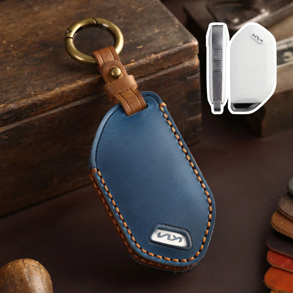 Kia Handcrafted Genuine Leather Car Key Protective Fob Cover Case For Carnival, Ev9, Picanto, Gt Line - Image 14