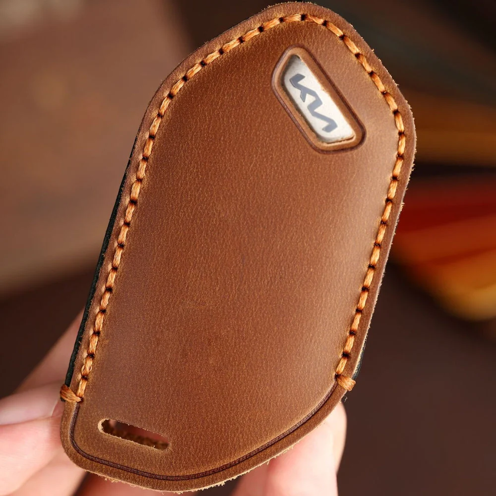 Kia Handcrafted Genuine Leather Car Key Protective Fob Cover Case For Carnival, Ev9, Picanto, Gt Line - Image 19
