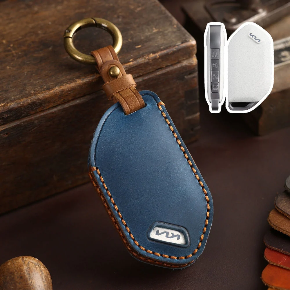 Kia Handcrafted Genuine Leather Car Key Protective Fob Cover Case For Carnival, Ev9, Picanto, Gt Line - Image 5