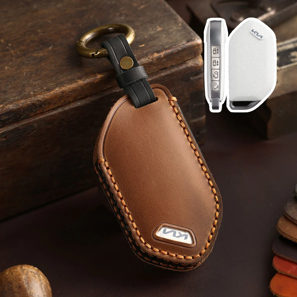 Kia Handcrafted Genuine Leather Car Key Protective Fob Cover Case For Carnival, Ev9, Picanto, Gt Line - Image 8