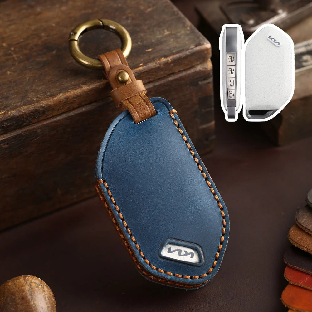 Kia Handcrafted Genuine Leather Car Key Protective Fob Cover Case For Carnival, Ev9, Picanto, Gt Line - Image 9