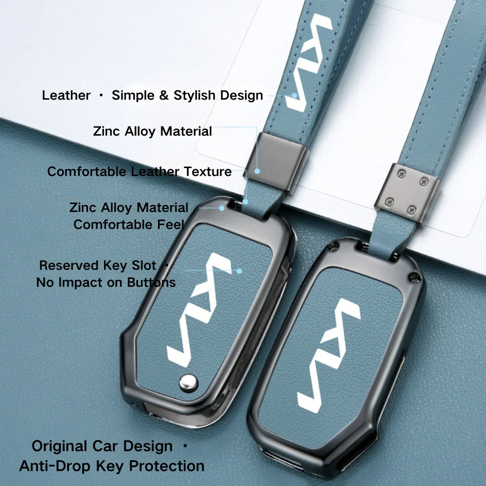 Kia Zinc Alloy Leather Car Key Protection Fob Case Cover For Sportage, Carnival, Sedona, K3, K4, K5 - Image 12