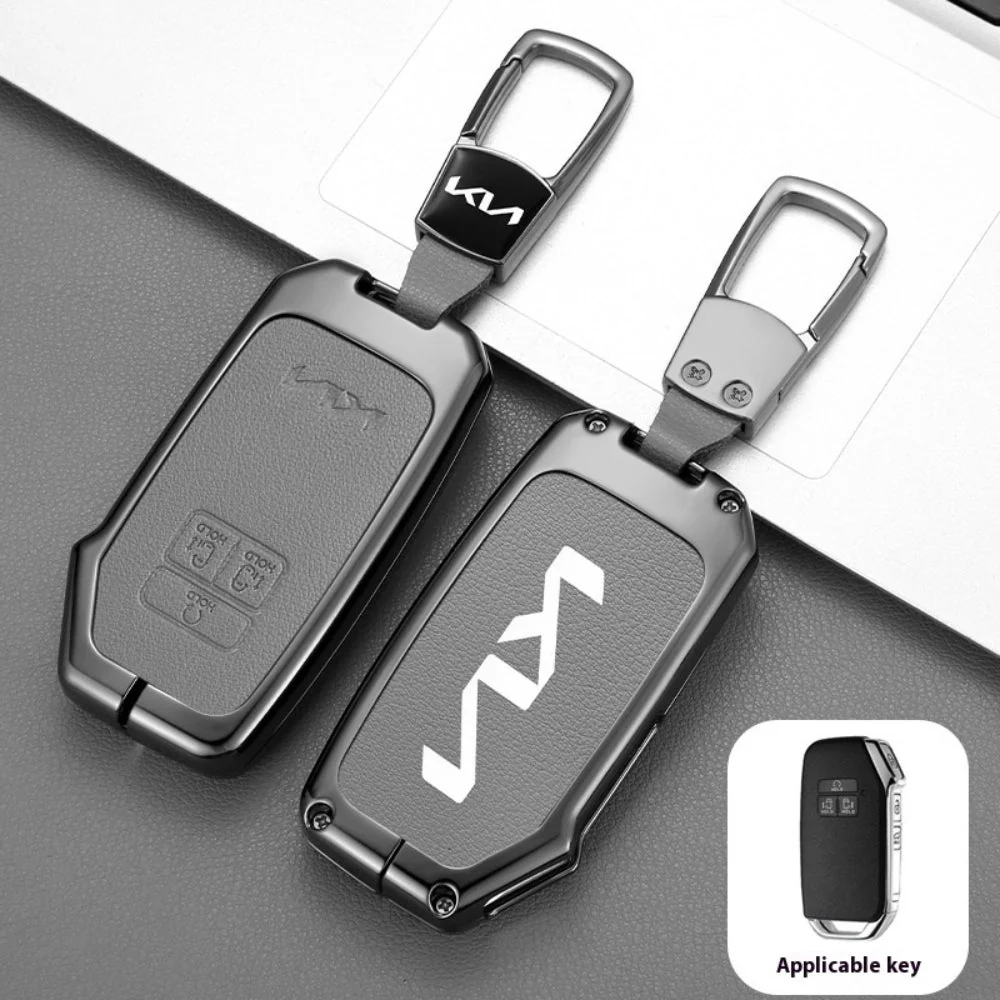Kia Zinc Alloy Leather Car Key Protection Fob Case Cover For Sportage, Carnival, Sedona, K3, K4, K5 - Image 2
