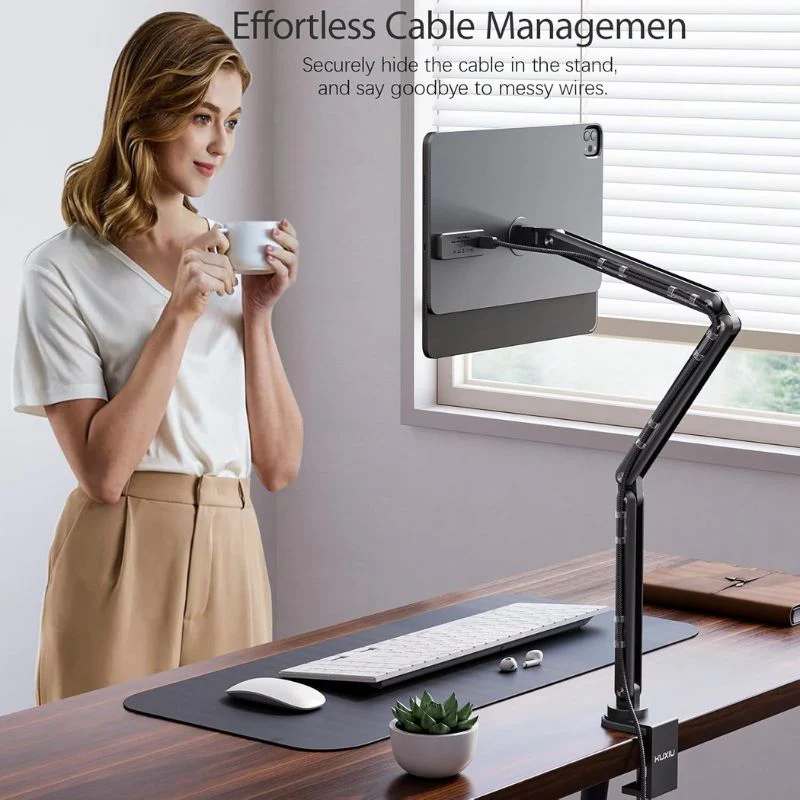 KUXIU X36 Pro MAX iPad Magnetic Charging Stand Aluminum Alloy Boom Arm Adjustable Tablet Stand - Image 7