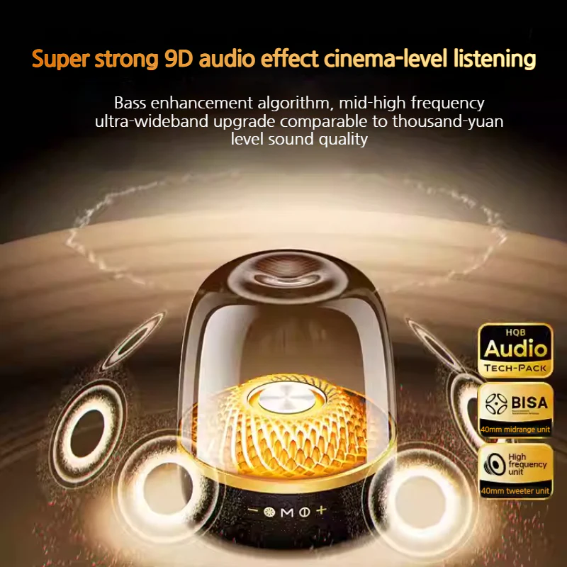 [L21 Max][With Speakers & Stand] 2.1 Channel RGB Crystal Clear Desktop Speaker with Bluetooth 5.4 & AUX-IN, Black & Gold Collector’s Edition - Image 3