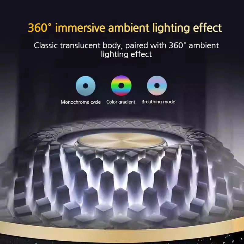[L21 Max][With Speakers & Stand] 2.1 Channel RGB Crystal Clear Desktop Speaker with Bluetooth 5.4 & AUX-IN, Black & Gold Collector’s Edition - Image 7