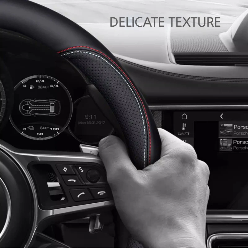 Land Rover Genuine Leather Breathable Steering Wheel Cover for Evoque, Discovery Sport, Defender, Velar, Range Rover Sport - Image 2