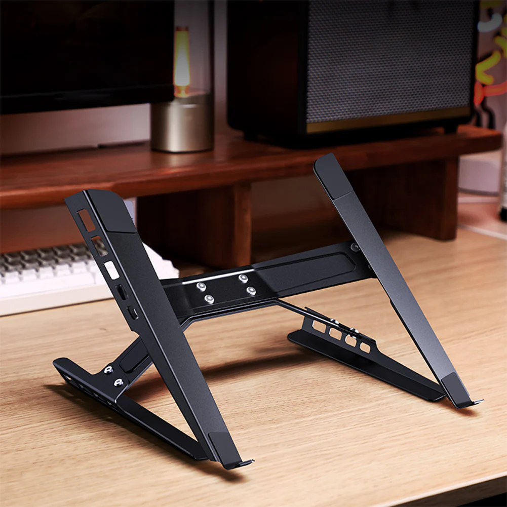 Laptop Stand Adjustable Laptop Holder Riser Carbon Steel Portable Notebook Stand - Image 3